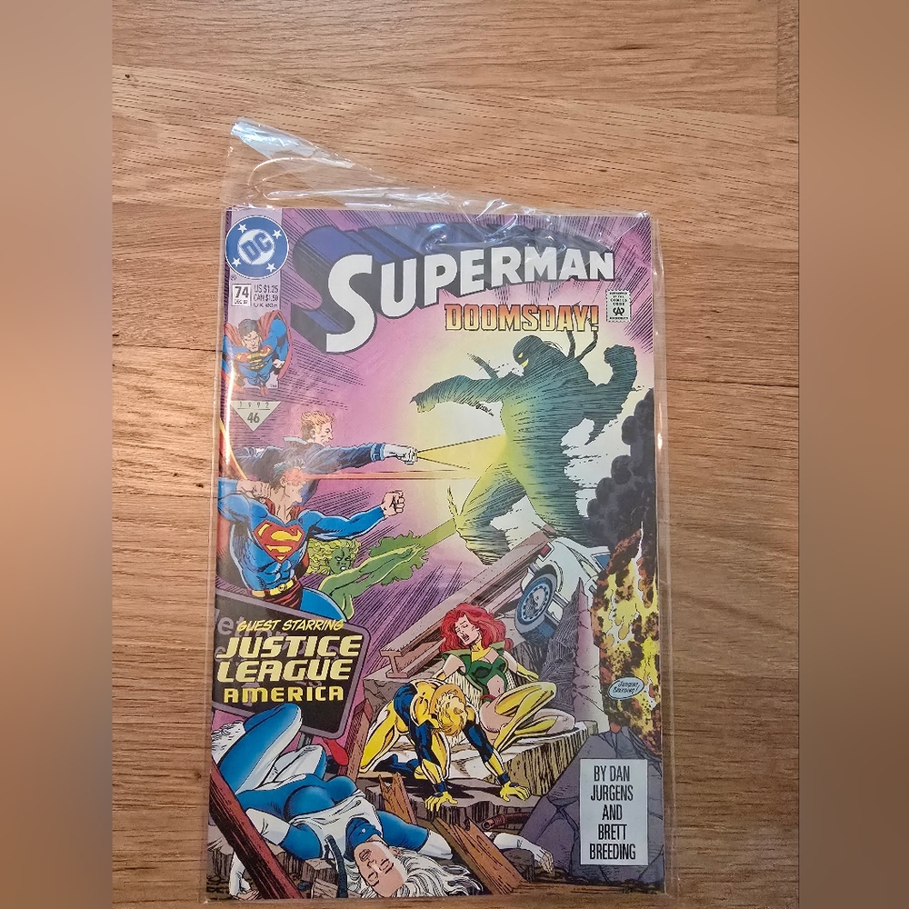 DC Superman Comic with Purple and Blue Cover
